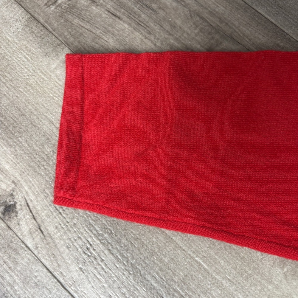 Vintage Queen of Scotland 100% Cashmere red Crewneck Sweater XL Classic Preppy - Picture 4 of 8